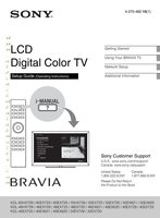 Sony KDL32EX720 KDL32EX729 KDL40EX620 TV Operating Manual