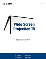 Sony KP46WT500 KP51WS500 KP57WS500 TV Operating Manual