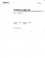 Sony KV32S42 KV32S66 KV32V42 TV Operating Manual