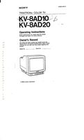 Sony KV8AD10 TV Operating Manual