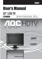AOC L22W898 TV Operating Manual