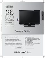 Hitachi L26D205 TV/DVD Combo Operating Manual