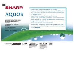 SHARP LC65UB30UOM TV Operating Manuals SHARP LC65UB30UOM TV Operating Manuals