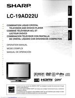 Sharp LC26AD22U TV/DVD Combo Operating Manual