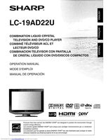 Sharp LC26AD22U TV/DVD Combo Operating Manual