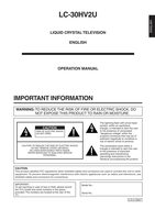 Sharp LV30HV2U TV Operating Manual