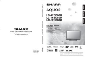 Sharp LC42BD80UOM TV Operating Manual