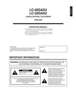 Sharp LC26GA5U LC32GA5U TV Operating Manuals Sharp LC26GA5U LC32GA5U TV Operating Manuals
