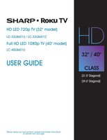 Sharp LC32LB601C LC32LB601U TV Operating Manual