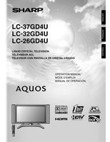 Sharp LC26GD4U LC32GD4U LC37GD4U TV Operating Manual