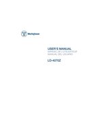Westinghouse LD4070Z TV Operating Manual