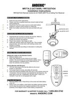 Download Anderic RR7222T434 for Hampton Bay Ceiling Fan Remote Control documentation