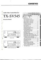 Onkyo TXSV545 Audio/Video Receiver Operating Manual