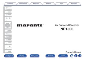 Marantz NR1506 Audio/Video Receiver Operating Manual