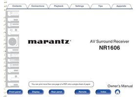 MARANTZ NR1606OM Operating Manuals
