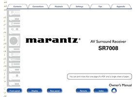 MARANTZ SR7008OM Operating Manuals