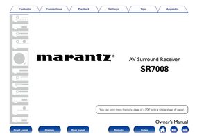 Marantz SR7008 Audio/Video Receiver Operating Manual