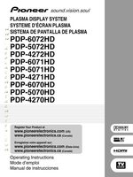 Pioneer PDP4270HD PDP4271HD PDP4272HD Audio System Operating Manual
