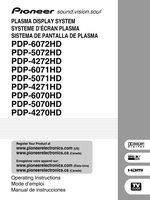 Pioneer PDP4270HD PDP4271HD PDP4272HD Audio System Operating Manual