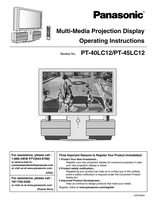 Panasonic PT40LC12 PT45LC12 TV Operating Manual