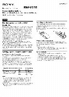 Sony RMV210 & CodesOM Universal Remote Control Operating Manual