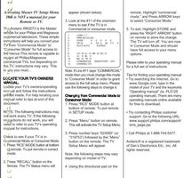 Download Anderic RC2573GR for Philips Master/Setup TV Remote Control documentation