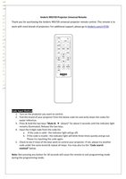 Download ANDERIC RR3720 Universal with Learning Projector Remote Control documentation