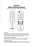 Download Anderic RRH100 Hospitality TV 1-Device Universal Remote Control documentation