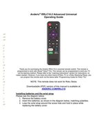 Download ANDERIC RRLC16.2 Roku TV Universal with Learning preprogrammed for Sharp Roku 1-Device Universal Remote Control documentation