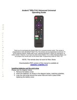 Download Anderic RRLC16.2 Roku TV Universal with Learning preprogrammed for Sharp Roku 1-Device Universal Remote Control documentation