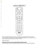 Anderic RRU401.3-OM Universal Remote Control Operating Manual