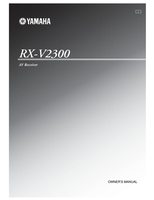 Yamaha RXV2300 Audio/Video Receiver Operating Manual