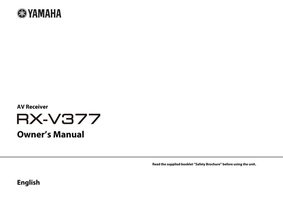 Yamaha RXV377 RXV377BL Audio/Video Receiver Operating Manual