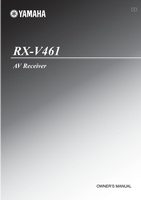 Yamaha RXV461 Audio/Video Receiver Operating Manual