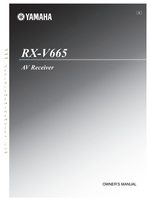 Yamaha RXV665 Audio/Video Receiver Operating Manual