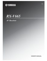 Yamaha RXV665 Audio/Video Receiver Operating Manual