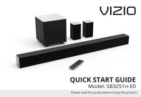 Vizio SB3251n-E0 Sound Bar System Operating Manual