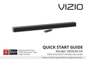 Vizio SB3630E6 Sound Bar System Operating Manual