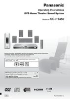 Panasonic SCPT450 Home Theater System Operating Manual