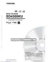 Toshiba SD4300 DVD Player Operating Manual