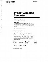 Sony SLV778HF/SLV772HF VCR Operating Manual