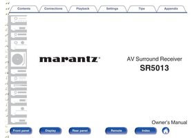 Marantz SR-5013 Audio/Video Receiver Operating Manual