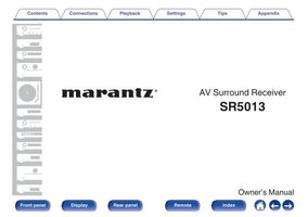 Marantz SR-5013 Audio/Video Receiver Operating Manual