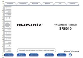 MARANTZ SR6010OM Operating Manuals