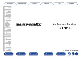 Marantz sr7015 Audio/Video Receiver Operating Manual