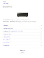 Sony STRDH550 STRDH750 Audio/Video Receiver Operating Manual