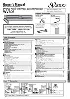 Funai SV2000 WV806 DVD Recorder (DVDR) Operating Manual