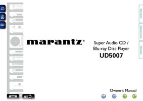 Marantz Ud5007 Blu-Ray DVD Player Operating Manual