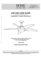 Hampton Bay 52 INCH HAMPTON BAY WINDWARD IV CEILING FAN 458611 Ceiling Fan Operating Manual