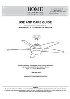 Hampton Bay 52 INCH HAMPTON BAY WINDWARD IV CEILING FAN 458611 Ceiling Fan Operating Manual